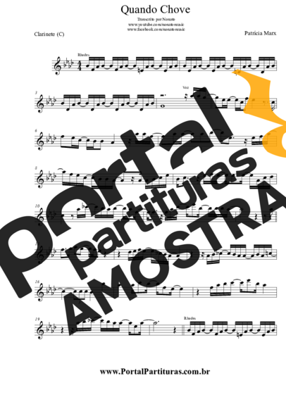 Patrícia Marx  partitura para Clarinete (C)