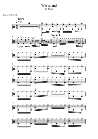 40315 Partitura - Wasteland - Bateria