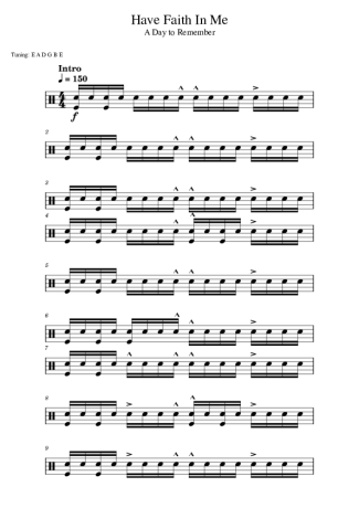 40316 Partitura - Have Faith In Me - Bateria
