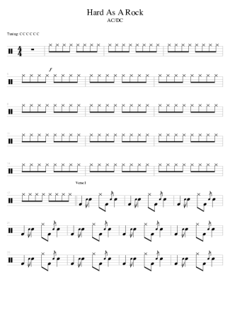 38924 Partitura - Hard As A Rock - Bateria