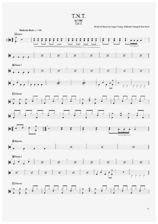 34328 Partitura - T.N.T. - Bateria