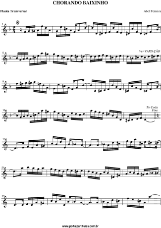 778 Partitura - Chorando Baixinho - Flauta Transversal