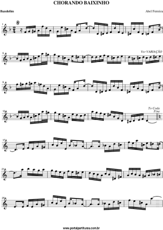 777 Partitura - Chorando Baixinho - Bandolim