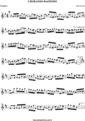 3330 Partitura - Chorando Baixinho - Trompete