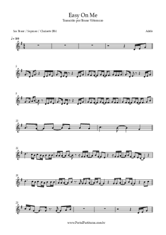 26077 Partitura - Easy On Me - Saxofone Tenor Soprano (Bb)