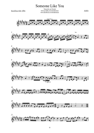 21748 Partitura - Someone Like You - Saxofone Alto (Eb)