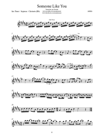 27751 Partitura - Someone Like You - Clarinete (Bb)