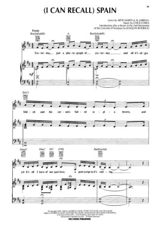11202 Partitura - (I Can Recall) Spain - Piano