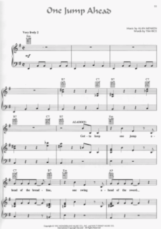 18391 Partitura - One Jump Ahead - Piano
