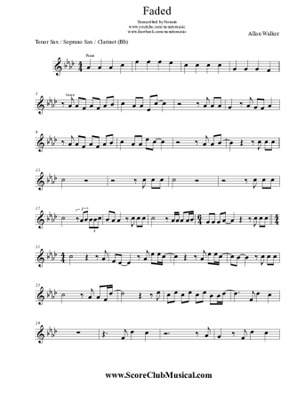 27778 Partitura - Faded - Clarinete (Bb)