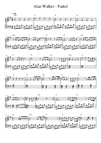 11370 Partitura - Faded - Piano