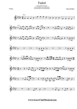 4895 Partitura - Faded - Violino