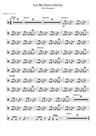 43633 Partitura - Let Me Down Slowly - Bateria