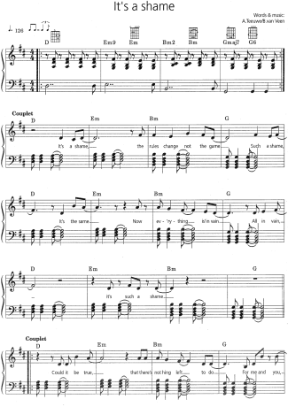 789 Partitura - Its a Shame - Piano