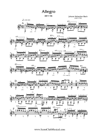 7672 Partitura - Allegro BWV 998 - Violão
