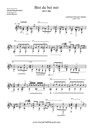7674 Partitura - Bist du Bei Mir BWV 508 - Violão