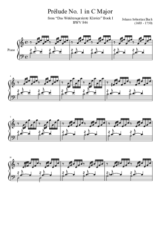 11417 Partitura - Prelude No 1 BWV 846 In C Major - Piano