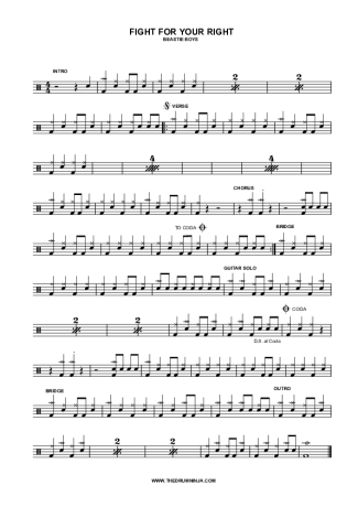 6460 Partitura - (You Gotta) Fight for Your Right (To Party) - Bateria
