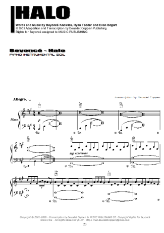 993 Partitura - Halo - Piano