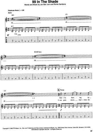 22248 Partitura - 99 In The Shade - Guitarra