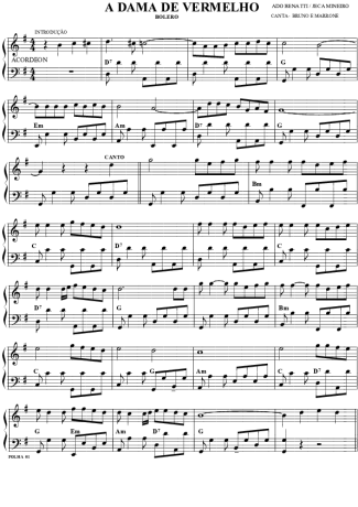14 Partitura - A Dama de Vermelho - Acordeon