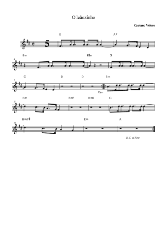 438 Partitura - Leãozinho - Saxofone Tenor Soprano (Bb)