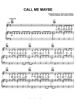 32333 Partitura - Call Me Maybe - Piano
