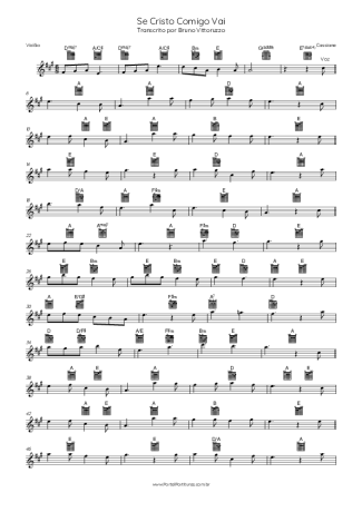 44186 Partitura - Se Cristo Comigo Vai - Violão