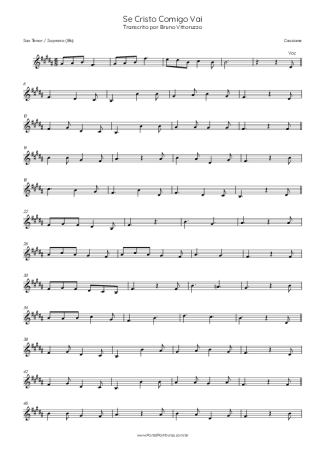 44181 Partitura - Se Cristo Comigo Vai - Saxofone Tenor Soprano (Bb)