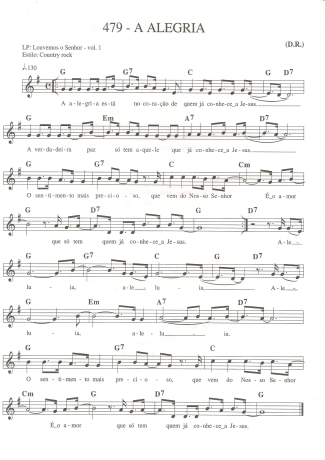 9195 Partitura - A Alegria - Teclado