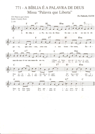 9196 Partitura - A Bíblia é a Palavra de Deus - Teclado