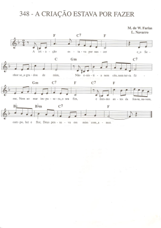9199 Partitura - A Criação Estava Por Fazer - Teclado