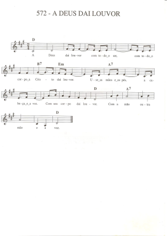 9200 Partitura - A Deus Dai Louvor - Teclado