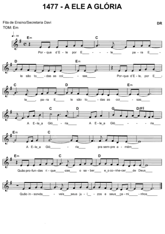 19574 Partitura - A Ele A Glória - Teclado