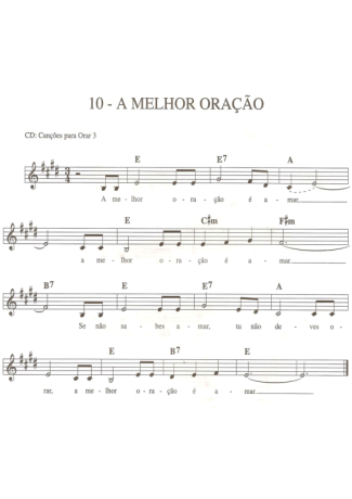 9203 Partitura - A Melhor Oração - Teclado