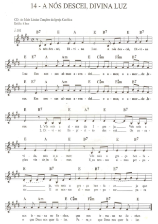 9206 Partitura - A Nós Descei Divina Luz - Teclado