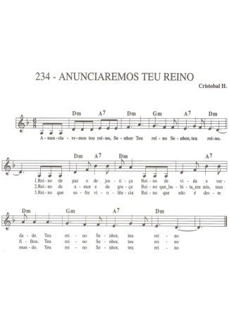 9249 Partitura - Anunciaremos Teu Reino - Teclado