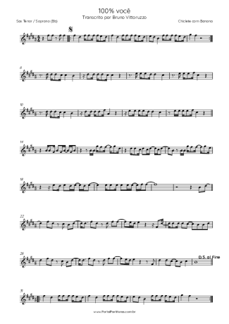 35652 Partitura - 100 Por Cento Você - Saxofone Tenor Soprano (Bb)