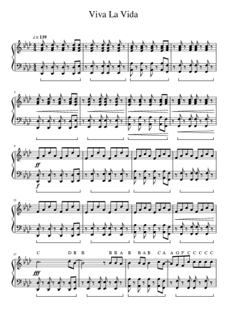 11545 Partitura - Viva La Vida - Piano