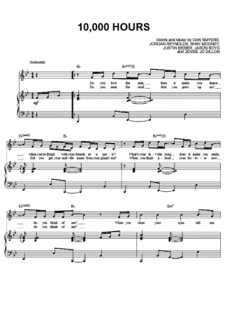 32433 Partitura - 10,000 Hours - Piano