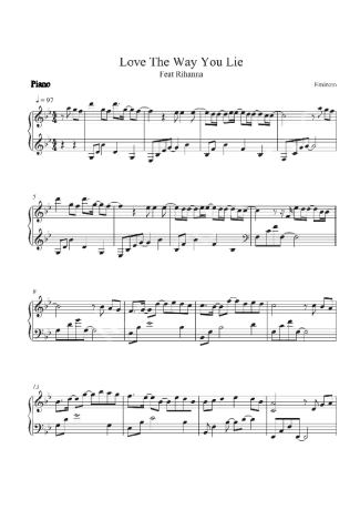 692 Partitura -  Love The Way You Lie (Feat Rihanna) - Piano