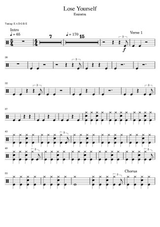 38529 Partitura - Lose Yourself - Bateria