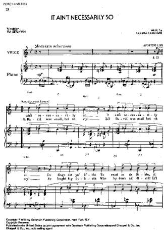 1901 Partitura -  It Ain´t Necessarily So - Piano