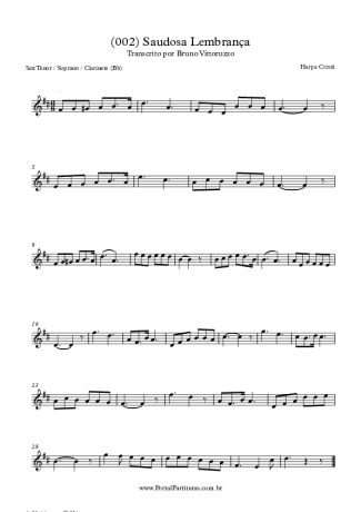 19737 Partitura - (002) Saudosa Lembrança - Saxofone Tenor Soprano (Bb)