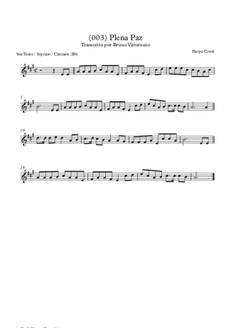19749 Partitura - (003) Plena Paz - Saxofone Tenor Soprano (Bb)