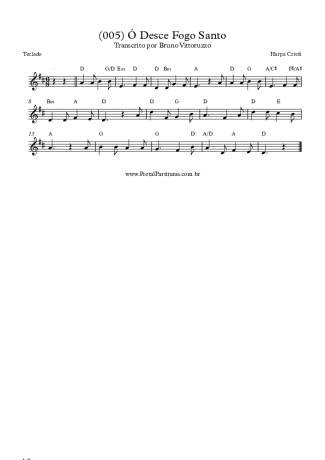 19773 Partitura - (005) Ó Desce Fogo Santo - Teclado