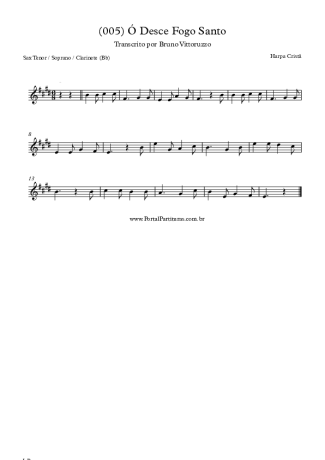 19771 Partitura - (005) Ó Desce Fogo Santo - Saxofone Tenor Soprano (Bb)