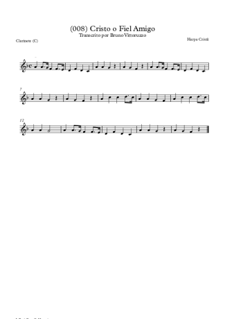 19801 Partitura - (008) Cristo O Fiel Amigo - Clarinete (C)