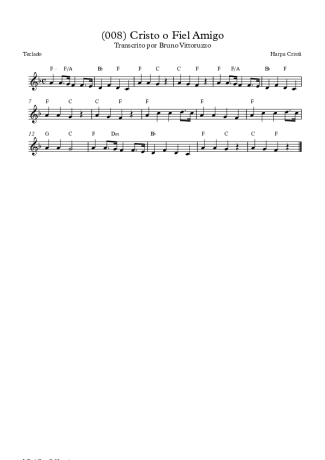 19808 Partitura - (008) Cristo O Fiel Amigo - Teclado