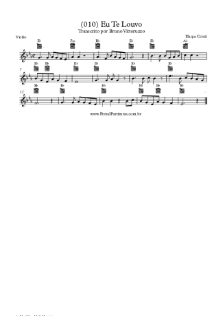 19833 Partitura - (010) Eu Te Louvo - Violão